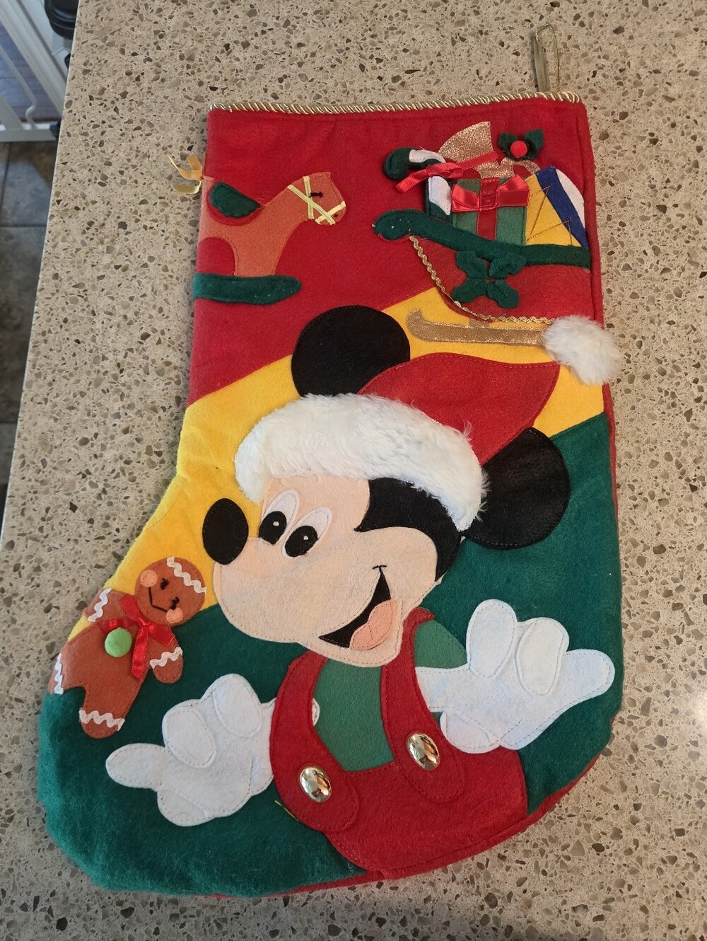 Disney Vintage Mickey Mouse Stocking And Holder